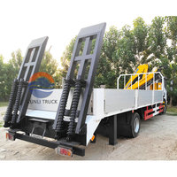 Grande remise Livraison rapide I SUZU NKR77 190HP Camion monté avec grue 6 mètres Alliage d'aluminium Cargo à plat 4T Grue à bras plié