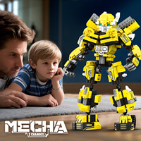 Kit de Modélisme en Plastique Personnalisable DIY, Jouet Éducatif STEM, Blocs de Construction, Ensemble de Blocs de Construction de Robot Méca à Double Variable