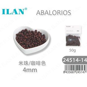 Perline di Riso Ilan Abalorios 4mm Colore Caffè 50g per Creazione di Gioielli Artigianali - Product Image 1