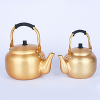 Pot à vin de riz en aluminium de style coréen de petite taille avec théière dorée et poignée de vin jaune pour hôtels et restaurants Matériau métallique