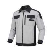 Veste de travail en polycoton avec logo personnalisé, respirante, multi-poches, vêtements de travail de sécurité russes pour hommes