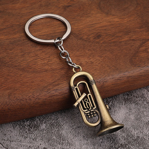 Khuyến mãi thời trang mini thiết kế trumpet Saxophone kim loại móc chìa khóa nhạc cụ Keychain quà lưu niệm sáng tạo Keychain Quà Tặng - Product Image 3