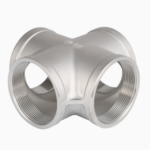 Raccord de tuyauterie en acier inoxydable moulé en usine, à filetage femelle, croisé à quatre voies, classe de traitement de surface par passivation par trempage - Product Image 6