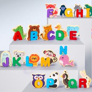 ปริศนาตัวอักษรไม้สำหรับเด็กวัยหัดเดิน, เกมจับคู่ตัวอักษร ABC สำหรับเด็กอายุ3 +, ก่อนวัยเรียนเรียนรู้ของเล่นเพื่อการศึกษา - Product Image 4