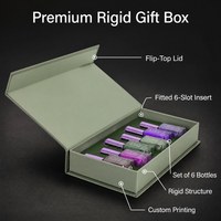 Caja de Regalo Magnética Rígida Personalizada con Tapa Abatible, Empaque de Cartón para Cosméticos y Esmalte de Uñas de Lujo con Inserto de Espuma EVA