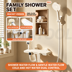 Ensemble de douche double pour maison avec robinet chaud/froid et pommeau haute pression pour salle de bain - Product Image 3