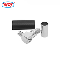 Usine TS9 prise mâle soudure gratuite sans soudure 90 degrés pour LMR195 LMR200 RG58 RG223 RG400 RG142 câble EZ RF connecteur Coaxial