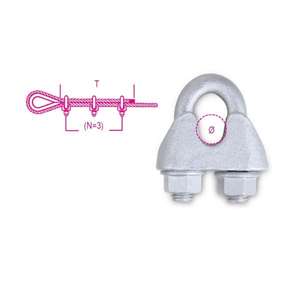 BETA - 080160780 ROBUR - <b>Wire</b> <b>rope</b> <b>clips</b>, made of malleable cast iron, hot dip galvanized body, GEOMET-GEOKOTE U-bolts and nuts - Product Image 2