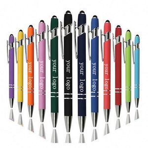 Promotional Custom 2 in 1 Capacitive Multi Function Metal Ball Aluminum Screen Logo Engraved Stylus Rose <b>Gold</b> Gift <b>Pen</b> - Product Image 1