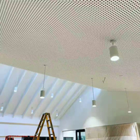 Plaque de plâtre acoustique perforée anti-humidité 2400*1200mm avec trous réguliers, dalles de plafond pour la décoration intérieure