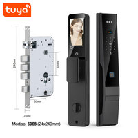 Serrure de porte électronique numérique intelligente Tuya WIFI avec empreinte digitale, mot de passe, reconnaissance faciale 3D, interphone et détection de paume PST-DDL4-TY