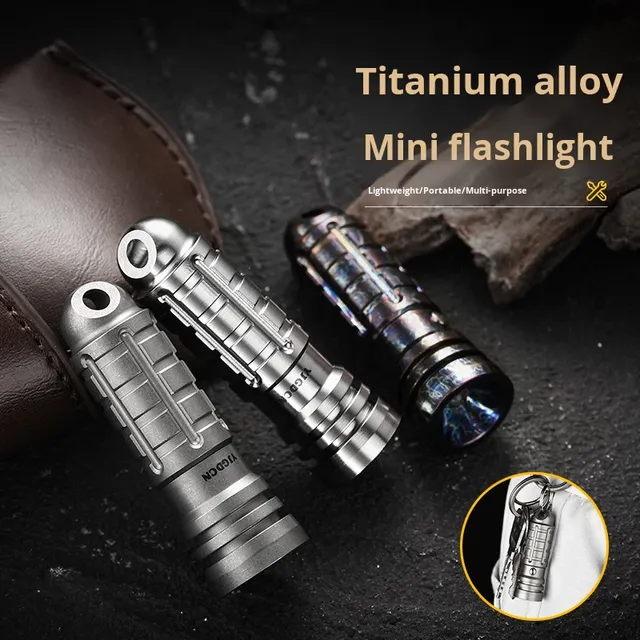 Multifunctional LED Light Outdoor Lightweight Keychain Mini Flashlight EDC Portable Titanium Alloy Flashlight Model EDC034