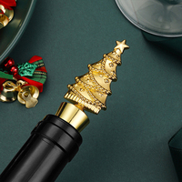 Bouchon de bouteille de vin à thème de Noël, bouchon de bouteille réutilisable en métal avec joint en silicone pour la décoration de table de bar de Noël