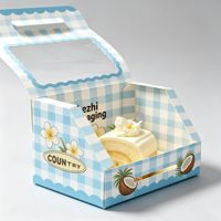Boîte en papier kraft portable avec fenêtre pour emballage de gâteaux à emporter, idéale pour les snacks et desserts, en promotion pour les pâtisseries sur mesure