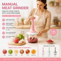 Mini hachoir manuel sans BPA, mélangeur à pression, lame en acier, écologique, portable, pour légumes domestiques