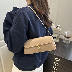 Fashion Lock Underarm Handbag Personalized and Versatile Shoulder <b>Bag</b> Solid Color Waterproof with PU Lining - Product Image 6