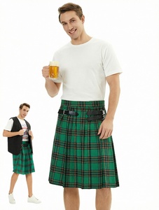<span class=keywords><strong>Ropa</strong></span> para <span class=keywords><strong>Hombre</strong></span>, Chaleco Tradicional Escocés con Estampado a Cuadros, Falda Plisada para Disfraces de Fiesta, para Actuaciones y Baile, AL105-W - Product Image 1