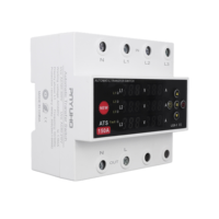 Interrupteur de transfert automatique 150A réglable avec 6 affichages, stabilisateur, protection contre les surtensions et les surintensités, alimentation trois voies