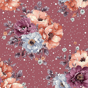 Tissu crêpe Koshibo Premium Hutterite 100% polyester 130 g/m² à fleurs violettes pour la confection de robes de mariée formelles pour femmes - Product Image 5