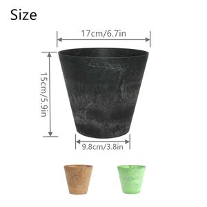 Yuncheng Intérieur En Plastique 16Cm 6 \ "7 \" Pouces <span class=keywords><strong>Imitation</strong></span> <span class=keywords><strong>Pierre</strong></span> De Roche Jardinière Vert Rose Violet Gris Pot De Fleur Home Design Plancher - Product Image 3