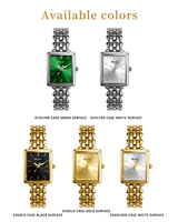 Montre Femme BELBI de Luxe à Cadran Carré, Mouvement Quartz, Bracelet en Alliage, Verre Minéral, Aiguilles, Nouvelle, Étanchéité 3 ATM