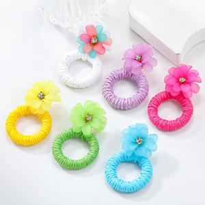 Boucles d'oreilles tissées mode tissé rond découpe fleurs diamant pendentif boucles d'oreilles pour femmes Uionen 1019 - Product Image 2