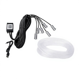 Car Ambient Light LED Fiber Optic Cool Light Smartphone App Control 6-Meter Vehicle Atmosphere Light Interior Decorative Lamp 5V - Product Image 1