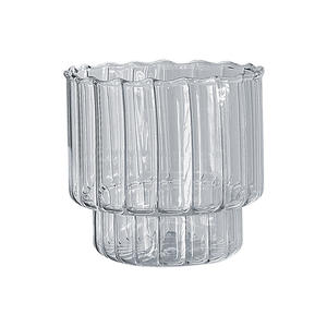 Vaso de Vidrio con Patrón Vertical Retro al por Mayor para Cafeterías, Vaso Resistente al Calor para Bebidas Frías y Latte, Vajilla de Vidrio Fabricada - Product Image 5