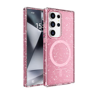 Pour Samsung S25 Ultra S25 Plus magnétique Transparent clair paillettes housse de <span class=keywords><strong>t</strong></span>éléphone portable antichoc Anti-jaunissement couverture arrière - Product Image 5