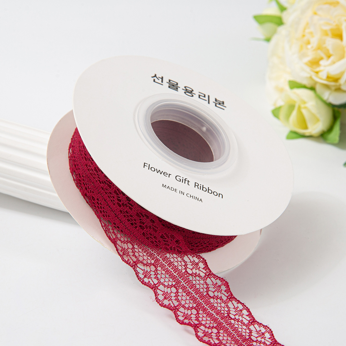 25 yards 3cm burgundy