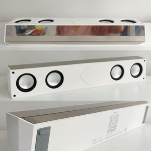 Miroir LED avec effets sonores stéréo <span class=keywords><strong>A4</strong></span>, basses sans fil, miroir de bureau, entrée ligne, haut-parleurs de jeu avec réveil intelligent - Product Image 6
