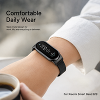 Correa de malla metálica magnética para Xiaomi Smart Band 8 9, correa de repuesto milanesa de acero inoxidable para oficina, viajes y estilo diario