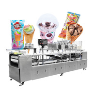 MY Ligne de machine à sceller entièrement automatique linéaire à 4 voies pour compotes d'appel de crème glacée cône K tasse yaourt