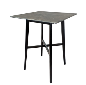 Modern Adjustable Height 42" <b>Bar</b> <b>Table</b> with Steel Legs and <b>Marble</b> Top Commercial Use Easy to Clean - Product Image 4
