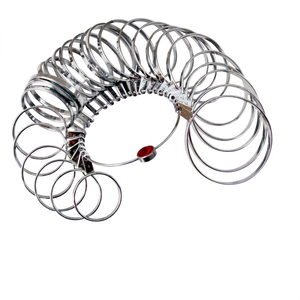 Jeu de 27 jauges de taille pour bracelets en métal, argentées anodisées, outil de mesure de bijoux pour bijoutiers et dimensionnement de bracelets | GS944 - Product Image 1