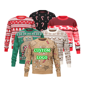 FNJIA Custom Logo Unisex Ugly <strong>Christmas</strong> Sweater Multi Color Gingerbread Xmas Knit Pullover Wholesale Holiday <strong>Jumper</strong> - Product Image 1