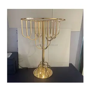 Home Decor Christmas Metal Gold Crown Shape Candle Stand Candlestick Table Candle Holder