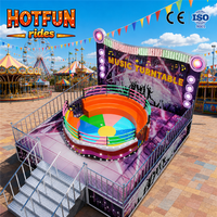 Manège de parc d'attractions Tagada Disco Ride, attraction commerciale extérieure avec plateau tournant métallique personnalisé