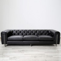 Canapé d'angle Chesterfield en tissu pour salon, ensemble de canapés modernes de luxe capitonnés en velours blanc pour la maison