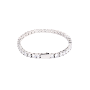 Pulsera de tenis Gigli Rigli Gems de plata de ley 925 con topacio blanco de 3.0 mm, chapada en rodio, joyería diaria de lujo para mujer, regalo - Product Image 1