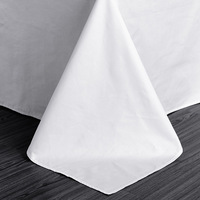 300T personnalisé 100% coton blanc reine ensemble de draps poche profonde ensemble de draps de lit pour hôtel