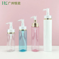 Bouteilles à pompe en PET personnalisées de 100 ml, 120 ml, 150 ml, 200 ml pour shampoing et après-shampoing, flacon en plastique transparent vide avec pompe