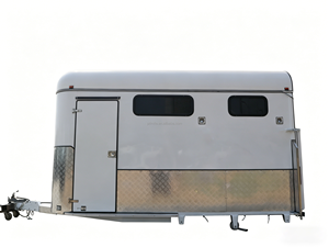 Luxury Customized 2-Horse Straight <b>Float</b> with Storage Cabinet for European Standard Horse Carriage - Product Image 4