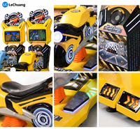 Nouvelle Machine de Jeu Interactif de Course de Moto pour Enfants, Construction en Métal, Plastique et Acrylique, pour Intérieur, en Anglais