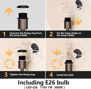 SIMIG Design semplice alta plissettata lampada da terra con paralume in tessuto marrone <span class=keywords><strong>per</strong></span> soggiorno camera da letto o ufficio uso domestico - Product Image 6