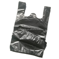 Sacs T-shirt personnalisés imprimés en héliogravure, noirs, en LDPE, HDPE, PE, étanches, avec fermeture éclair, pour emballage industriel, supermarché, aliments et snacks