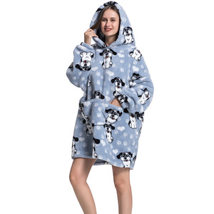 Winter Festival Warming Oversized Adult <strong>Hoodie</strong> <strong>Cosy</strong> Woven 100% Polyester Anti-Bacteria Portable Dropshipping Wearable <strong>Blanket</strong> - Product Image 3