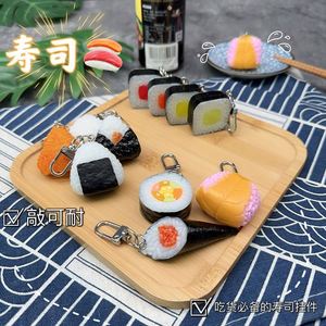 Llavero con Colgante de Bola de Arroz de Algas Marinas de Salmón Japonés de Simulación, Regalo Creativo Arcoíris - Product Image 3