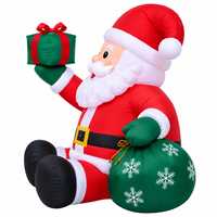 Père Noël gonflable personnalisé de 6 pieds avec lumières LED et souffleur, Père Noël gonflable pour la décoration de jardin intérieur/extérieur