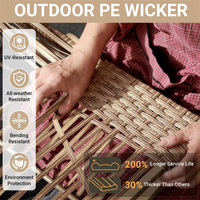 Ensemble de conversation confortable en rotin pour jardin, canapé d'extérieur modulable pour patio, idéal pour cour et bord de piscine